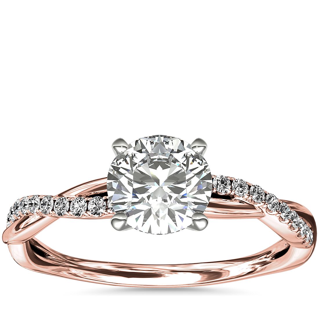 blaas gat het doel Worden Petite Twist Diamond Engagement Ring in 14k Rose Gold (1/10 ct. tw.) | Blue  Nile